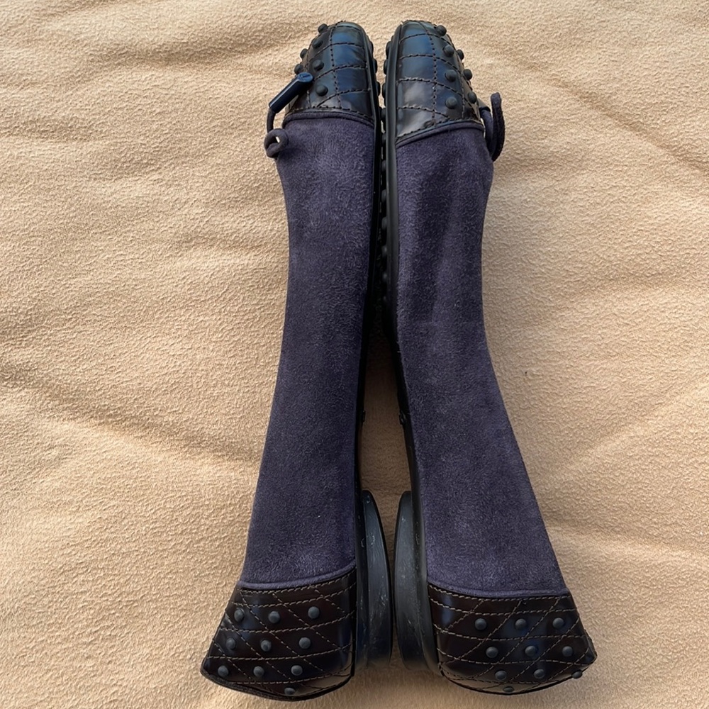 Tod’s Purple Suede/Leather Ballet Flat Shoes - Picture 9 of 16